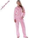 Women Soft Fleece 2 Piece Printed Pajama Set AExp