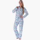 Women Soft Fleece 2 Piece Printed Pajama Set AExp