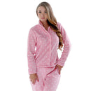 Women Soft Fleece 2 Piece Printed Pajama Set AExp