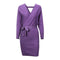 Women Solid V-Neck  Batwing Sleeve Dress