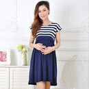 Women Striped and Solid Maternity Dress