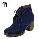 Women Suede Ankle Length Winter Boots With Fur Lining