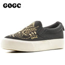 Women Suede Stud/ Rivet Detailing Platform Loafers