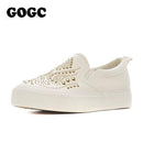 Women Suede Stud/ Rivet Detailing Platform Loafers