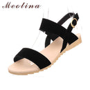 Women Summer Color Block Sandals With Ankle Strap Buckle Closure