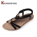 Women Summer Comfort Sandals With Elastic Strap Closure