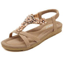 Women Summer Comfy Sandals In Solid Colors With Flower Detailing