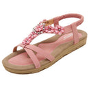 Women Summer Comfy Sandals In Solid Colors With Flower Detailing
