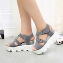 Women Summer Platform Wedges With Ankle Strap Velcro Closure-Y48W Gray-5-JadeMoghul Inc.