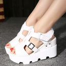 Women Summer Platform Wedges With Ankle Strap Velcro Closure-Y48W White-5-JadeMoghul Inc.