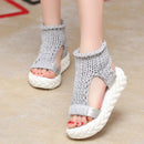 Women Summer Platforms With Cotton Knit Upper Design