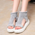 Women Summer Platforms With Cotton Knit Upper Design