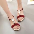Women Summer Slip On Sandals With Beads/ Crystal / Braid Detailing