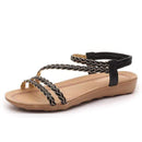 Women Summer Slip On Sandals With Beads/ Crystal / Braid Detailing