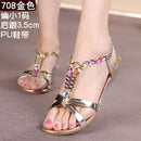 Women Summer Slip On Sandals With Beads/ Crystal / Braid Detailing