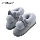 Women's Slippers / Boots With Bunny Pom Pom Detailing