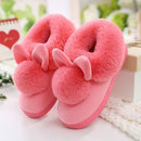 Women's Slippers / Boots With Bunny Pom Pom Detailing