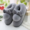 Women's Slippers / Boots With Bunny Pom Pom Detailing
