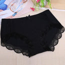 Women Super Soft Cotton Briefs With Lace Trimming-black-XL-JadeMoghul Inc.
