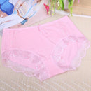 Women Super Soft Cotton Briefs With Lace Trimming-Pink-XL-JadeMoghul Inc.
