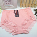 Women Super Soft Cotton Briefs With Lace Trimming-Shrimp-XL-JadeMoghul Inc.
