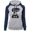 Women Sweet Cat "Meow" Print Fashion Hoodie