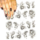 Women Swirled Flower Design Water Transfer Nail  Decal Sticker Sheet