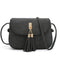 Women Tassel Decorated Patent Leather Cross Body Bag-Black-Mini(Max Length<20cm)-JadeMoghul Inc.