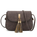 Women Tassel Decorated Patent Leather Cross Body Bag-Brown-Mini(Max Length<20cm)-JadeMoghul Inc.