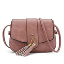 Women Tassel Decorated Patent Leather Cross Body Bag-Pink-Mini(Max Length<20cm)-JadeMoghul Inc.