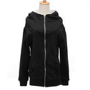 Women Thick Fur Lined Drawstring Hoodie