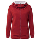 Women Thick Fur Lined Drawstring Hoodie-Red-S-JadeMoghul Inc.