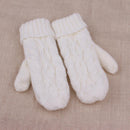 Women Thick Wool Warm Cable Knit Design Mittens / Gloves