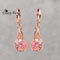 Women Trendy Rose Gold Color Water Drop Crystal Drop Earrings-pink-JadeMoghul Inc.