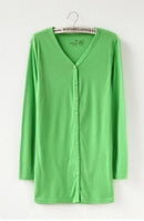 Women Tunic Length Cardigan Sweater-Grass green-One Size-JadeMoghul Inc.