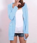 Women Tunic Length Cardigan Sweater-Sky blue-One Size-JadeMoghul Inc.