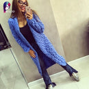 Women Twisted Cable Long Cardigan AExp