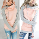 Women Two Tone Long Sleeve Pullover Hoodie