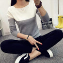 Women Two Toned Full Sleeved Sweater