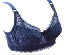 Women Ultra Thin Lace 3/4 Cup Push Up Bra-Blue-B-75-JadeMoghul Inc.