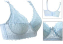 Women Ultra Thin Lace 3/4 Cup Push Up Bra-Sky Blue-B-75-JadeMoghul Inc.