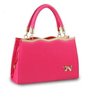 Women Unique Cut Patent Leather Hand Bag