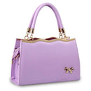 Women Unique Cut Patent Leather Hand Bag-Purple-China-JadeMoghul Inc.
