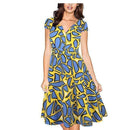 Women V Neck Casual A-line Dress