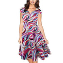 Women V Neck Casual  A-line Dress