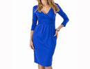 Women V neck Cotton Jersey Maternity Dress-Blue2-S-JadeMoghul Inc.