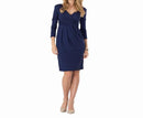 Women V neck Cotton Jersey Maternity Dress-Blue2-S-JadeMoghul Inc.