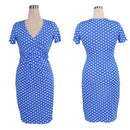 Women V neck Cotton Jersey Maternity Dress-Blue3-S-JadeMoghul Inc.