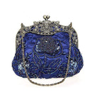 Women's Purses  Victorian Silk Clutch With Heavy Floral Beaded Embroidery