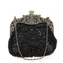 Women's Purses  Victorian Silk Clutch With Heavy Floral Beaded Embroidery